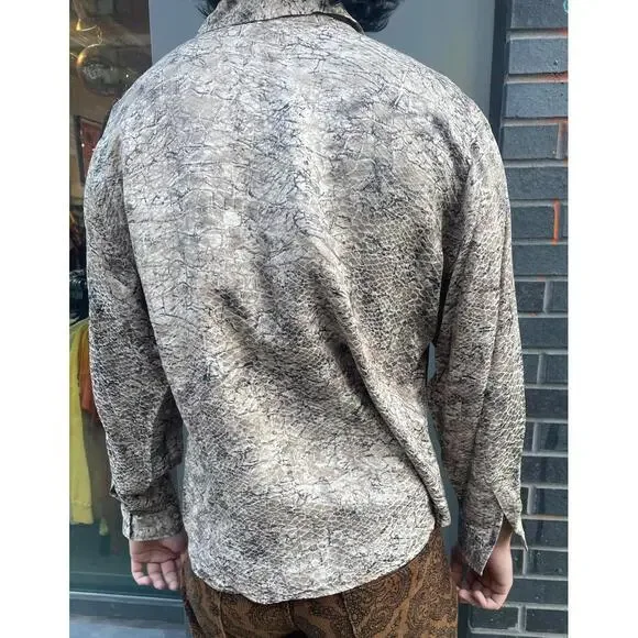 Silk Blend Snakeskin Blouse - Picture 3 of 5